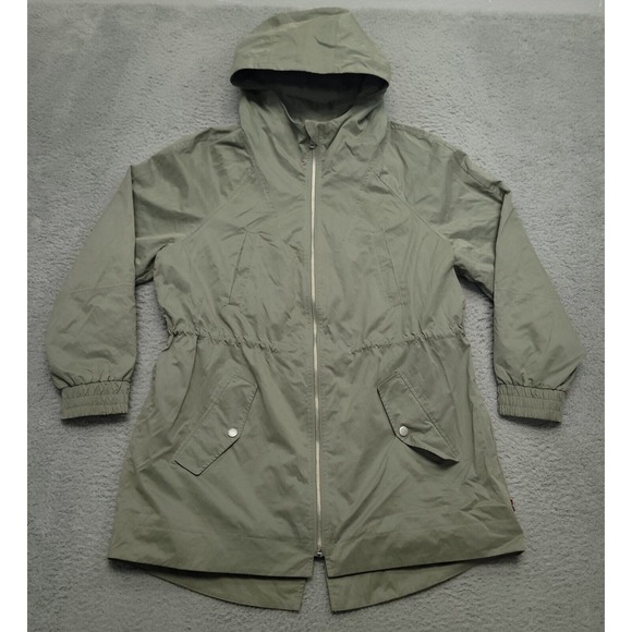 Levi's Strauss Women's 1X Parka Jacket Hooded Green Utility LW2WP206 - Picture 1 of 9